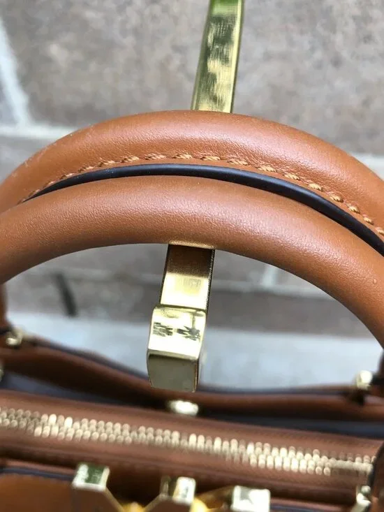 MICHAEL KORS Florence Satchel Purse Leather Brown Top Handle Hand Bag Shoulder - Picture 11 of 16